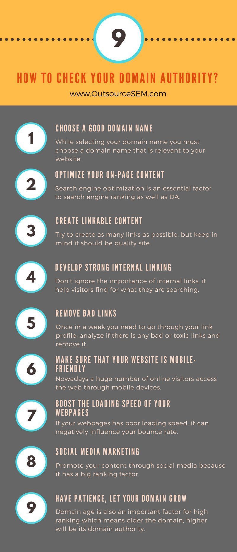 how to improve your domain authority infographics