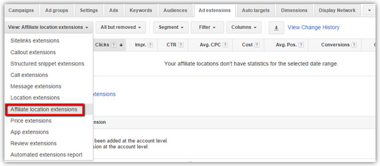 campaign affliate location extension