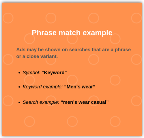 phrase match type