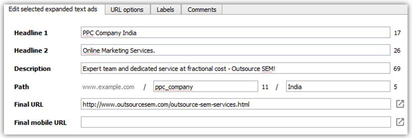 adwords interface