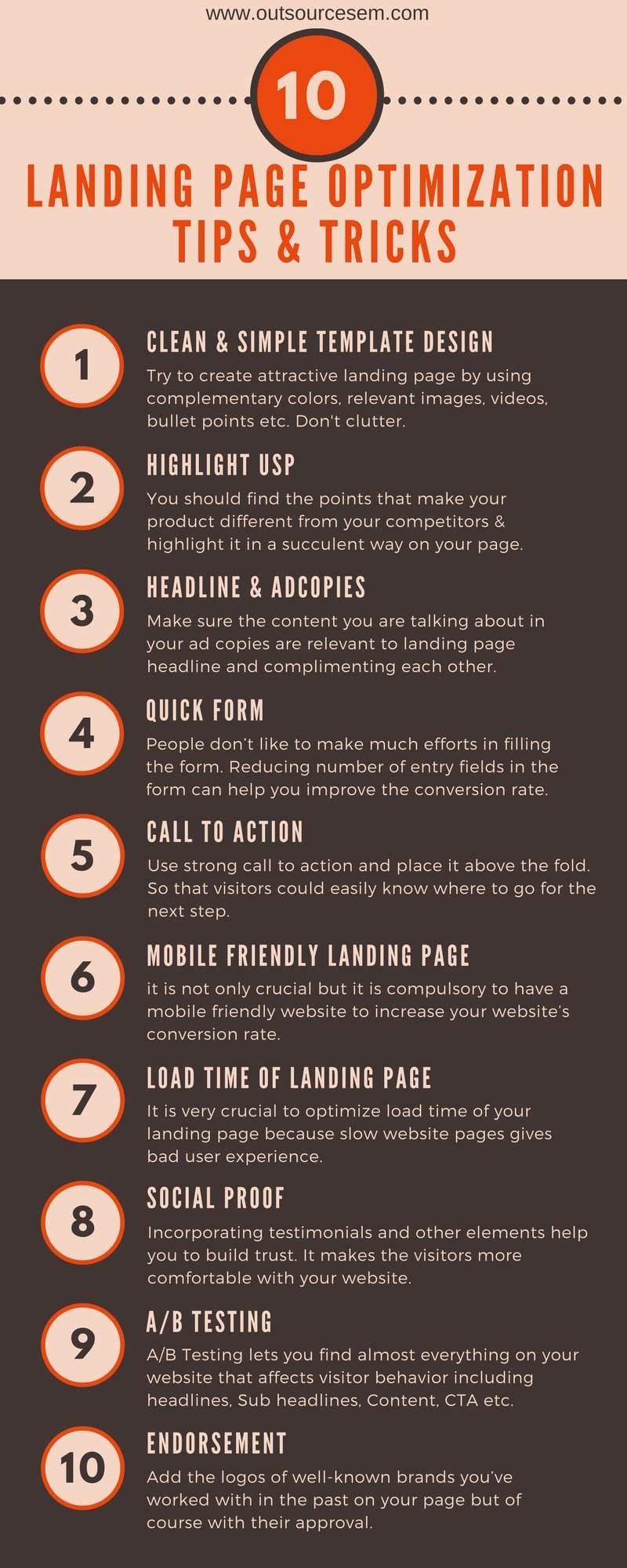 landingpage optimization tips infographics